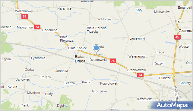 mapa Biała Rządowa, Biała Rządowa na mapie Targeo